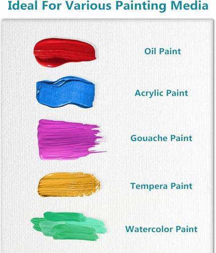 KEFF Canvas for Painting - 5-Pack 8x10 Canvas Value Pack - 100% Cotton Triple Primed Small Canvases for Painting. Mini Canvases Bulk Set for Acrylic, Oil, Watercolor&Tempera - Art Supplies for Adults - Image 7