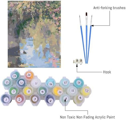 VIGEGU Pond Paint by Numbers Kit for Adults Beginner16x20 Inch - Image 5