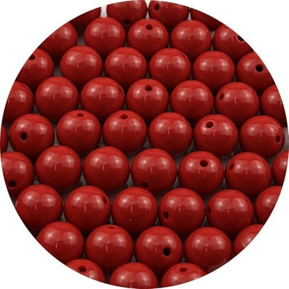 60pcs Acrylic Round Beads for Crafts 14mm Resin Candy Color Spacer Beads with Hole for Jewelry Making Sewing Crafts Decoration Necklaces Bracelets Earrings Supplies(Red) by Unknown