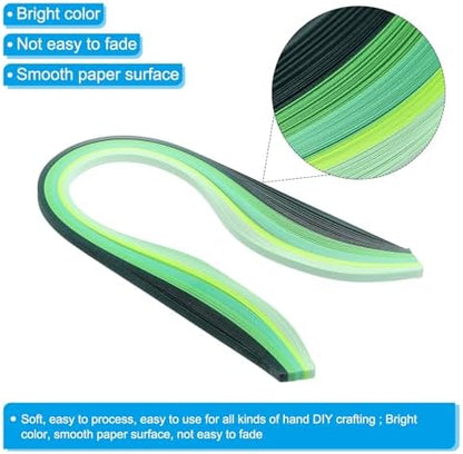PATIKIL 600pcs Rainbow Quilling Strips Paper 3/16"(5mm) 15" Gradient Green - Image 3