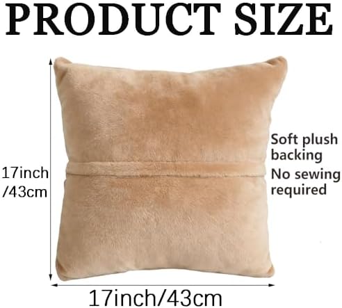 veirousa Orange Cat Latch Hook Kits for Adults, Beginners DIY Hooked Pillow Kit Pre-Printed Pillowcase Hook and Latch Rug Kits Cross-Stitch Cushion Cover for Home Sofa Decoration 17x17 inch - Image 5