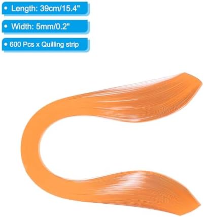 PATIKIL Quilling Strips Paper 600pcs 5mm 39cm Origami Paper Quilling Kits for Art DIY Hand Craft Christmas, Coral Orange - Image 2