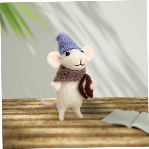 Mice Needle Felting Starter Kit Unfinished Wool Felt Mouse Craft Kit for Beginner DIY Craft Needle Felting Starter Kits Felt Mouse Craft Kit Crafts Needle Felting Kit Mice Wool Felting Supplies - Image 3