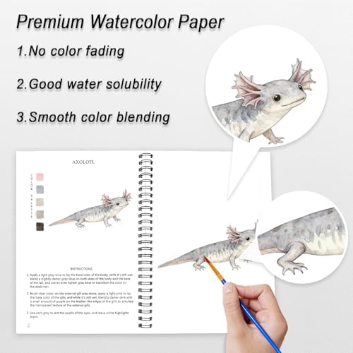Watercolor Workbooks for Adults Beginners & Teens, 16 Colors 15 Beautiful Paintings, Pre-Outlined Designs, Easy Watercolor Art Book（Pet） - Image 4