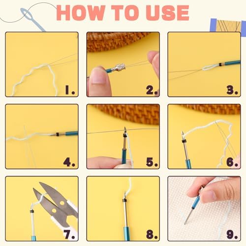 AUGSUN 13 Pcs Punch Needle Kit Embroidery Tool Set for Beginners Adults - Image 3
