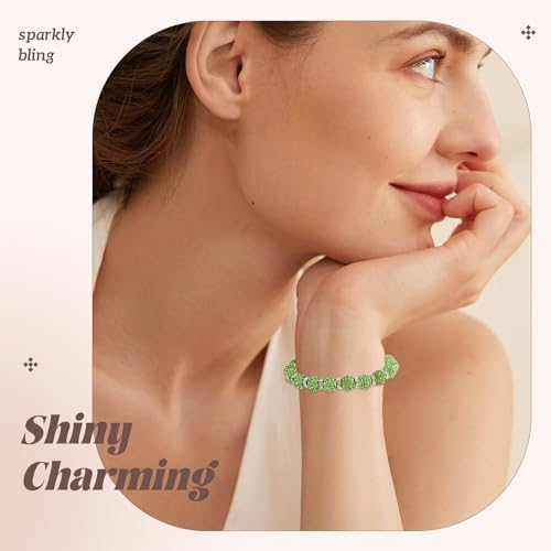 200pcs 10mm Rhinestone Beads for Jewelry Making, Light Green Shiny Round Disco Ball Beads Bulk, Sparkle Crystal Clay Christmas for Bracelet Baseball Necklace Earring Crafting and DIY - Image 3