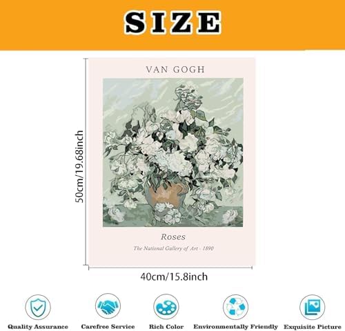 3 Pack Flowers Paint by Numbers Kit for Adults Beginner (Without Frame) - Image 5