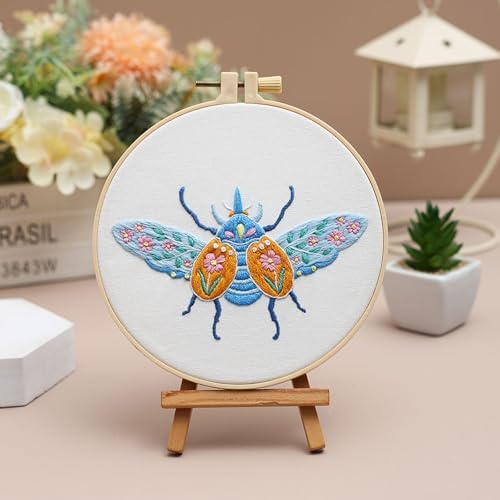 Louise Maelys Beetle Embroidery Kit for Beginners 3 Pack Nature DIY Set - Image 6
