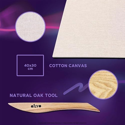 Okto Art Kit | Arts & Crafts DIY Painting with Modeling Clay Kit for Painting Painting Kits for Adults for Home Decoration | Air Dry Clay for Adults | Arts and Crafts Gifts, Blue - Image 3