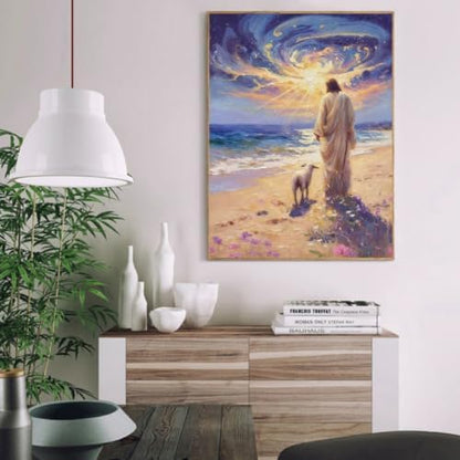 Mrnsiet Paint by Numbers Kit for Adults, Easy Jesus Adult Paint by Number Kits on Canvas, Christian DIY Acrylic Oil Number Painting Kits for Home Wall Decor Gift 16x20 Inch (Frameworkless) - Image 2