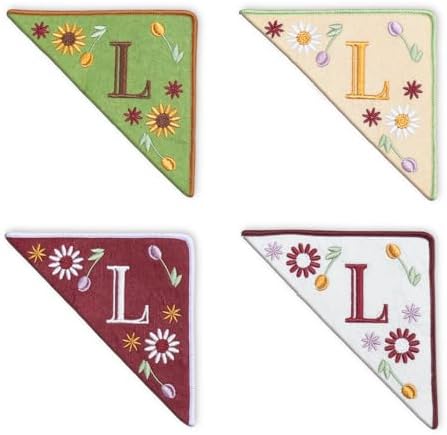 Personalized Embroidered Corner Mark, 4 Pack, Finished Initial Felt Bookmark Corner, Gift for Book Lover by Unknown