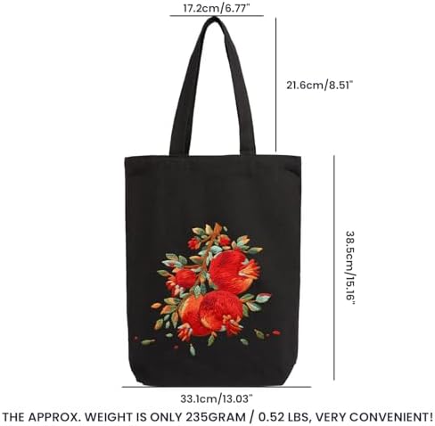 CREAWONDER Canvas Tote Bag Embroidery Kit with Pattern for Beginners, Arts and DIY Embroidery Crafts Kits for Adults, Include Instructions, Embroidery Hoops, Color Threads and Tool - Image 6