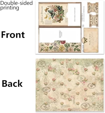 Letters from the Past junk journal folio kit, Creative Folio Booklet & Mini Folder Kit, Vintage Junk Journal Decor Supplies, DIY Scrapbook Handcraft Set for Handmade Projects with Instruction Video - Image 4