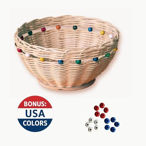 PEDDIG SHOP Beaded Basket Weaving Kit – DIY Rattan Craft Set for Beginners & Adults – Complete Basket Making Kit with Wooden Beading & Step-by-Step Guide - Image 3
