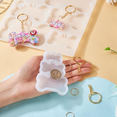 Dog Bone Silicone Mold Pet Tag Silicone Molds DIY Keychain Silicone Molds Kit for Epoxy Resin Crafts Christmas Earring Bracelet Necklace Jewelry Making - Image 6
