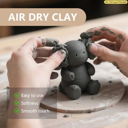 VIBRATITE 10LB Air Dry Clay, Dark Gray Modeling Pottery Clay Bulk - Image 2