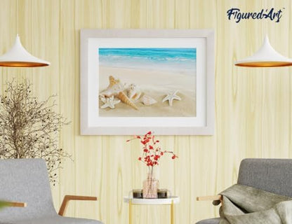 Figured'Art Paint by Numbers Kit for Adults Shells on The Seaside 16"x20" - Craft Art Painting DIY Kit Rolled Canvas Without Frame - Image 4