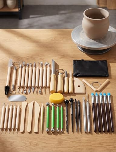 44Pcs Clay Sculpting Tools Kit, Ceramic Clay Ball Stylus Dot Painting Tools, Air Dry Clay Tools Set for Carving, Dotting, Embossing, Shaping, Molding, Pottery Crafts, Nail Art, Rhinestone, Rock - Image 7