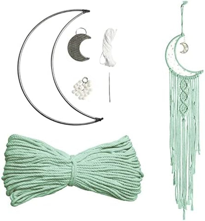 JeogYong Macrame Kit, DIY Moon Dream Catcher Macrame Kits for Kids & Adults Beginners, Includes Metal Hoop Rings Macrame Cord or More Craft Supplies and Materials for Bohemian Wall Decor Dreamcatcher by JeogYong