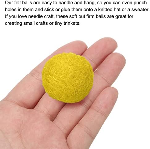PATIKIL Wool Felt Balls Beads Wool Felting Pom 3cm 30mm Yellow for Home Crafts Handcrafts Project DIY Pack of 20 - Image 4