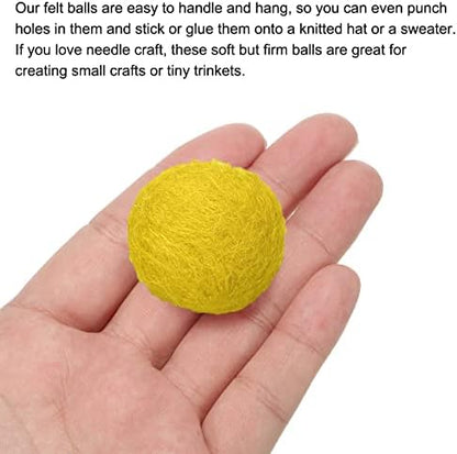 PATIKIL Wool Felt Balls Beads Wool Felting Pom 3cm 30mm Yellow for Home Crafts Handcrafts Project DIY Pack of 20 - Image 4