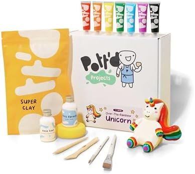 Pott'd Mini Pottery Kits | Air Dry Clay Pottery Kit for Adults | Includes Paints, Brushes, and Potters Tools | Free Online Step-by-Step Tutorial | Perfect for Beginners | Bring The Studio to Your Home by Pottd