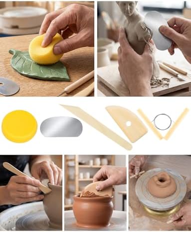 64Pcs Clay Sculpting Tools Kit, Ceramic Clay Ball Stylus Dot Painting Tools, Air Dry Clay Tools Set for Carving, Dotting, Embossing, Shaping, Molding, Pottery Crafts, Nail Art, Rhinestone, Rock - Image 5