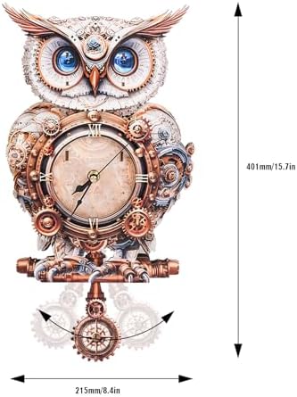KAAYEE 3D Puzzles for Adults Mechanical Owl Clock DIY Wooden Puzzle Craft - Image 6