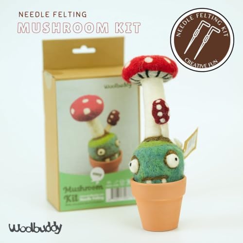 Woolbuddy Needle Felting Starter Kit (Mushroom) for Adult with Tool & Guide - Image 2