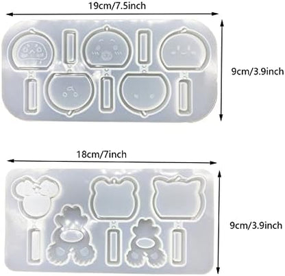 Shaker Resin Molds, 10 Cavity Wind Chime Quicksand Silicone Molds Resin Casting Molds Epoxy with PVC Sheets and Colored Beads for Jewelry Making, Keychain DIY - Image 3