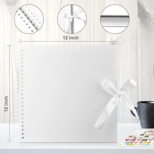GOTIDEAL 12 x 12 Inch Scrapbook Album with 10 Metallic Markers, White - Image 4