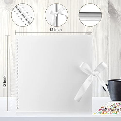 GOTIDEAL 12 x 12 Inch Scrapbook Album with 10 Metallic Markers, White - Image 4