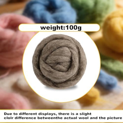 Wool Roving-3.5oz Needle Felting Wool, Soft Multi-Color Wool Fiber, Perfect Felting Wool Pure Wool, Chunky Yarn, for DIY Crafts, NeedleFelting Projects,and Artwork (Military Olive) - Image 2