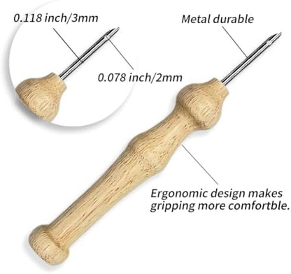 INFUNLY 2 Set Green Leaves Punch Needle Kit for Beginners Palm Leaf Punch Needle Embroidery Kits for Adults DIY Punch-Stitching Kit with Instruction Threader Needles Hoop for Wall Decor 8.7''x8.7'' - Image 3