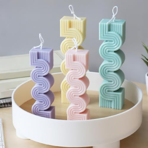 MGLIFEUL 2Pcs Spiral Unique Silicone Wax Candle Mold for Candle Making Molds Silicone Mold Novelty Shapes Moldes De Silicona para Velas Artesanales De Silicona - Image 7