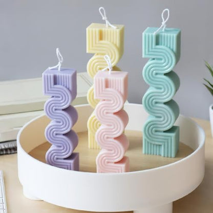 MGLIFEUL 2Pcs Spiral Unique Silicone Wax Candle Mold for Candle Making Molds Silicone Mold Novelty Shapes Moldes De Silicona para Velas Artesanales De Silicona - Image 7