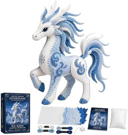 Arctic Winter Guardians DIY Patchwork Kit, Felt Animal Sewing Kit for Beginners, 3D Stuffed Animals Mythical Creature for Adult, Pre-Cut Handmade Craft Kit for Home Decor & Creative Gift (Color8) by Unknown