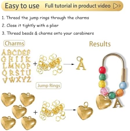 Carabiner Bead and Bag Charm Kit Large Hole Beads for Carabiner - Image 3