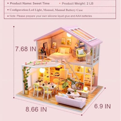 YSWOOD WORLD DIY Miniature House Kit for Adults, Mini House Kit with LED - Image 2