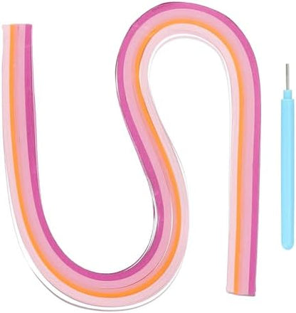 MECCANIXITY Paper Quilling Kit, 21.3 Inch 5mm Paper Quilling Strips with Blue Pen for Beginners DIY Hand Crafts Teaching Tools Flower Decoration(Pink, Pack of 120) by MECCANIXITY