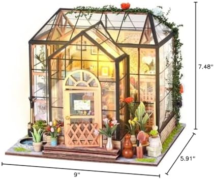 DIY Miniature House Kit, Mini House Building Kit, DIY Book Nook Kit, Tiny Model House for Adults to Build, Beginner 3D Wooden Book Nook, for Family Friends (Garden-B) - Image 3