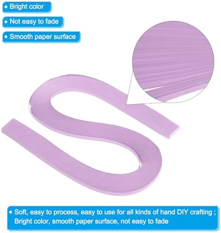 PATIKIL 240pcs Quilling Strips Paper 3/16"(5mm) 21"(54cm) Origami Paper Quilling Strip for Art DIY Hand Craft Christmas, Light Purple - Image 3