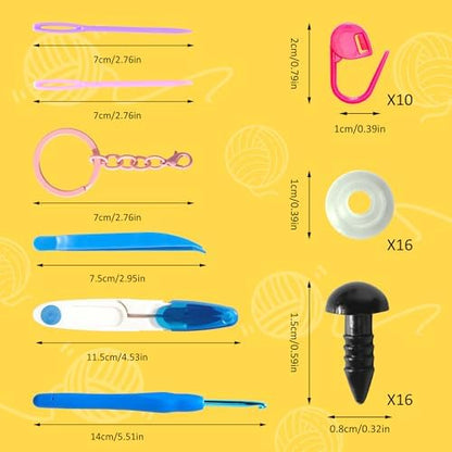 YARNOVA Crochet kit for Beginners, Includes Crochet Hooks, Crochet Accessories, Yarn for Crocheting, Needles. You can DlY Positive Potato and Crochet Animals.Also as a Gifts for Women or man. - Image 6