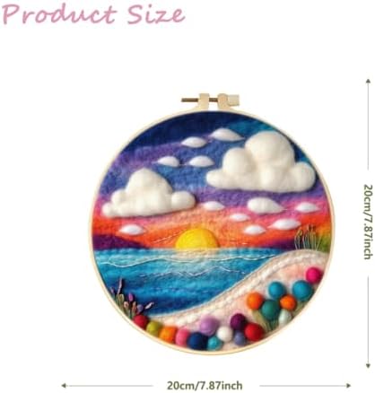 CaptainCrafts Needle Felting Kit for Adults Sunset Landscape Pattern - Image 2