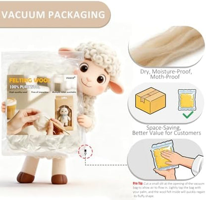 3.4oz Needle Felting Wool Creamed Corn for DIY Needle Craft Enthusiasts - Image 5