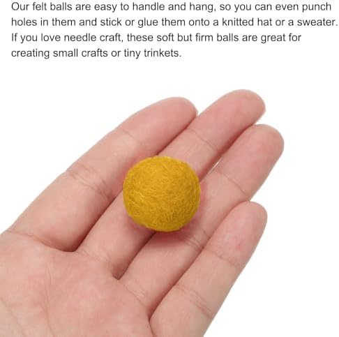 PATIKIL Wool Felt Balls Beads Wool Felting Pom 2cm 20mm Light Yellow for Home Crafts Handcrafts Project DIY Pack of 5 - Image 4