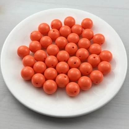 40pcs Acrylic Round Beads for Crafts 16mm Resin Candy Color Spacer Beads with Hole for Jewelry Making Sewing Crafts Decoration Necklaces Bracelets Earrings Supplies(Orange) - Image 2