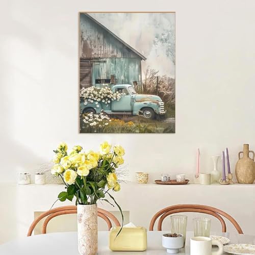Truck and Barn Paint by Numbers Kit for Adults Framed Canvas, Frameworkless - Image 6