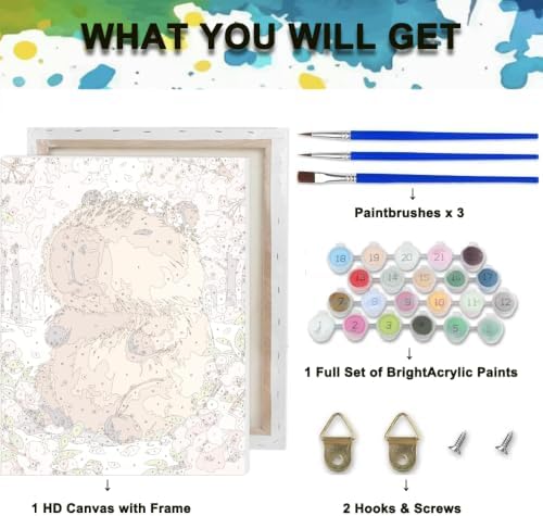 Paint by Numbers Kit for Adults-Capybaras, DIY Canvas Oil Painting 10x12In - Image 4