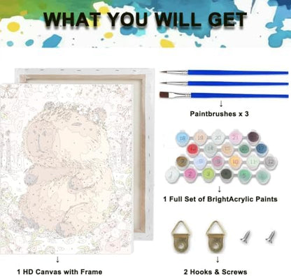Paint by Numbers Kit for Adults-Capybaras, DIY Canvas Oil Painting 10x12In - Image 4
